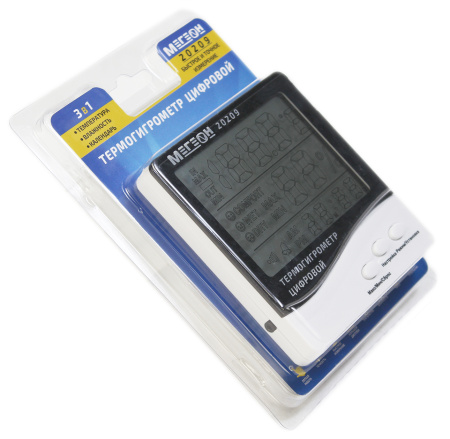 Цифровой настольный термогигрометр с выносным датчиком МЕГЕОН 20209 купить по низкой цене | МАКСПРОФИТ